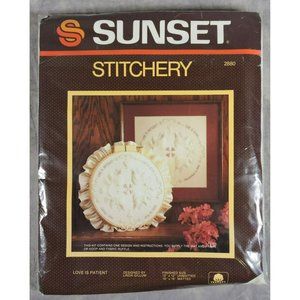 1984 Sunset Stitchery Kit #2880 "Love is Patient" New Unused